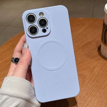 FreakinGood Silikonski ovitek za iPhone 15 Pro z magnetnim obročem (lila vijolična)