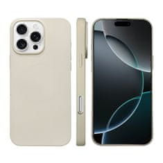 FreakinGood Silikonski ovitek za iPhone 16 Pro z magnetnim obročem (bela)