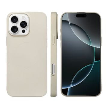 FreakinGood Silikonski ovitek za iPhone 16 Pro z magnetnim obročem (bela)