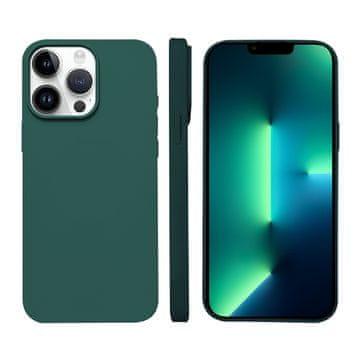 FreakinGood Silikonski ovitek za iPhone 13 Pro Max z magnetnim obročem (temno zelena)