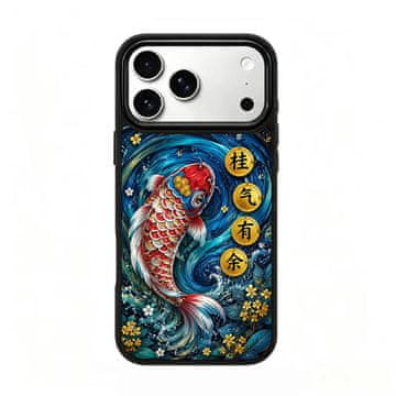 FreakinGood Hibridni PC/TPU ovitek za iPhone 17 Pro Max z magnetnim obročem (vodni koi)