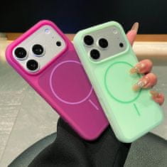 FreakinGood Silikonski ovitek za iPhone 14 z magnetnim obročem (jagodno roza)