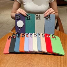 FreakinGood Silikonski ovitek za iPhone 15 Plus z magnetnim obročem (matcha zelena)