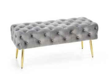 Halmar Tabure ATHENA gray / gold (1p=1szt)