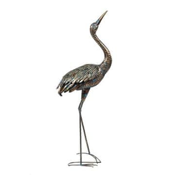 Autronic Okrasitev Heron - 133 cm, kovinska dekoracija, baker z barvnimi pikami (SR2030-L)