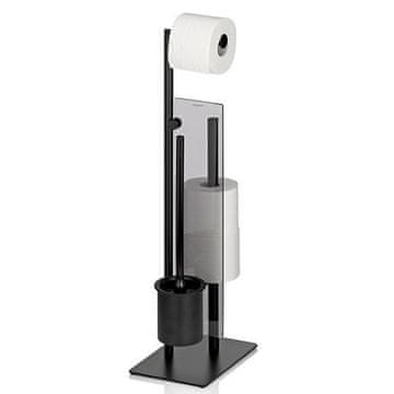 Kela WC komplet KL-22499 STYLE z držalom za rezervni zvitek, črna, 26x18x71cm