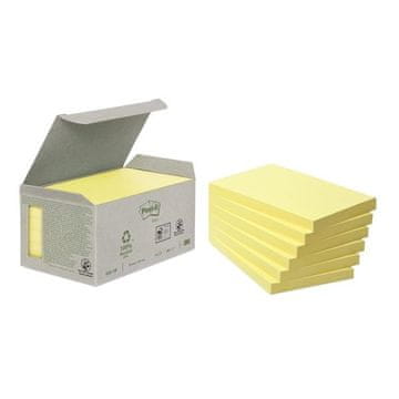 Post-It Reciklirani listki, 127 x 76 mm, rumeni, 6 kosov