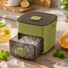 HOME & MARKER® Aparat za izdelavo ledu s sprostitvijo na pritisk, 2 pladnja s 48 kockami, posoda s pokrovom brez BPA | ICEPRESO