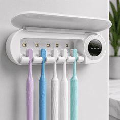VYZIO® UV sterilizator za zobne ščetke, brezžični, 5 rež, samodejni časovnik, stenska montaža | CLENZOR