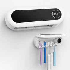 VYZIO® UV sterilizator za zobne ščetke, brezžični, 5 rež, samodejni časovnik, stenska montaža | CLENZOR