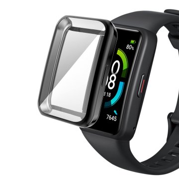 Infostyle Zaščitni ovitek za Honor Band 7 / 6 | PC ohišje s kaljenim steklom Črna