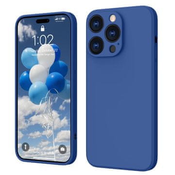 Infostyle ElestBela silikonski ovitek za iPhone 14 Pro – ultra tanek zaščitni ovitek z mikrovlakni (kraljevsko moder) Modra