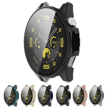 Infostyle Zaščitni ovitek za Huawei Watch GT4 46 mm črn | Kaljeno steklo in popolna zaščita Črna