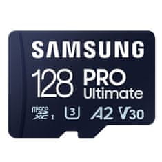 Samsung PRO Ultimate microSDXC 128GB Class 10 UHS-I U3 V30 A2 4K UHD spominska kartica MB-MY128SA