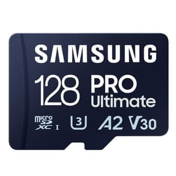 Samsung PRO Ultimate microSDXC 128GB Class 10 UHS-I U3 V30 A2 4K UHD spominska kartica MB-MY128SA