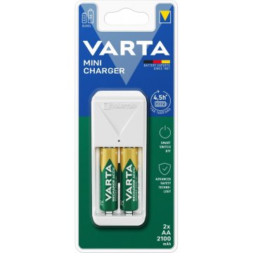 Varta VARTA polnilnik MINI CHARGER 57656 + 2 x akumulatorska baterija R6 (AA) 2100 mAh