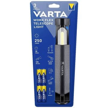 Varta VARTA LED-svetilka Work flex telescope light 250 lm 18646 + 4 x baterije R6 (AA)