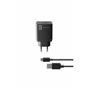 CellularLine CellularLine USB Charger Kit hišni polnilec 10 W USB C, črn