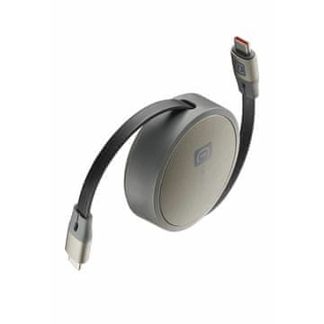 CellularLine Izvlečni USB-C na USB-C kabel Cellularline Retractable Cable (100W, 1m)