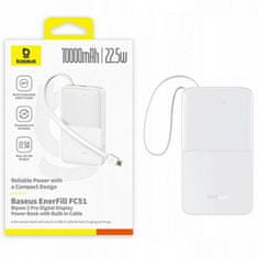 BASEUS BASEUS EnerFill FC51 Bipow2 Pro prenosna baterija 10.000 mAh - bela