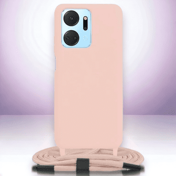 Infostyle Silikonski ovitek "Crossbody Lanyard" za Honor X7a Svetlo roza / TPU silikon