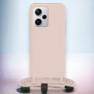 Infostyle Silikonski ovitek "Crossbody Lanyard" za Xiaomi Redmi Note 12 5G Svetlo roza / TPU silikon