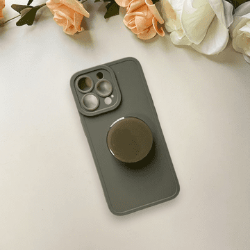 Infostyle Silikonski ovitek "Popsocket" za iPhone 12 Pro Max Temno zelena / TPU silikon