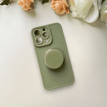 Infostyle Silikonski ovitek "Popsocket" za iPhone 12 Pro Max Zelena / TPU silikon