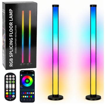 Lean-toys Pametni RGB LED stoječi svetilki 125cm, 2 kom
