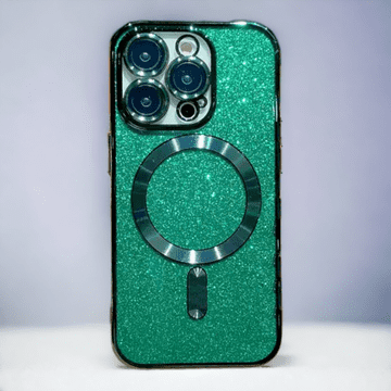 Infostyle Silikonski ovitek "Glitter - MagSafe" za iPhone 12 Pro Temno zelena / TPU silikon