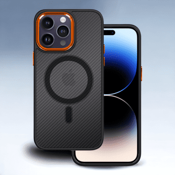 Infostyle Ovitek "Magnetic Carbon - MagSafe" za iPhone 12/12 Pro Oranžna / PC + TPU silikon