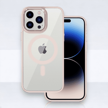 Infostyle Ovitek "Magnetic Clear - MagSafe" za iPhone 15 Pro Max Svetlo roza / PC + TPU silikon