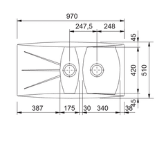 Franke set MIG 651 + Sinta krom /graphite