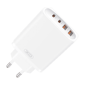 Infostyle Stenski polnilnik "XO CE22" 2x USB-C 2x USB, 45W Bela