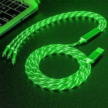 Infostyle Polnilni in podatkovni kabel 3 v 1 LED HQ Zelena