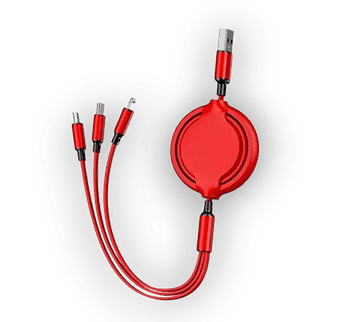 Infostyle Izvlečni polnilni kabel 3v1 Rdeča