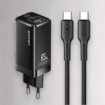 Infostyle Komplet hišni polnilec in kabel za hitro polnjenje 65W Črna