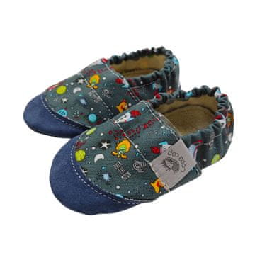Copa cop Otroški tekstilni copati Barefoot z zaščito - Space