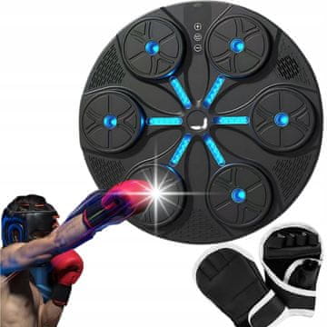 Verkgroup LED interaktivni boksarski ščit MMA trenerska glasba USB 35cm in rokavice