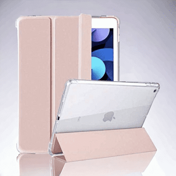 Infostyle Preklopna torbica "Clear" za tablični računalnik Apple iPad 10.2'' 2020 Svetlo roza / TPU silikon + mikrovlakna