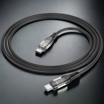 Infostyle Polnilni kabel "Transparent shell" USB C - USB C 60W Črna
