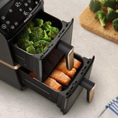 shumee Cvrtnik na vroč zrak PHILIPS Ovi Stacked Dual Basket Airfryer NA462/80 črne/svileno bele/svileno bež/bakrene barve