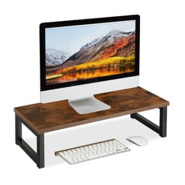 Northix Stojalo za monitor ergonomsko industrijski les kovina 44 lbs
