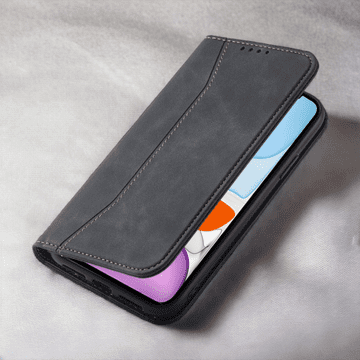 Infostyle Preklopna torbica ''Leather'' za Xiaomi Redmi Note 12 5G Črna / Ekološko usnje + TPU silikon