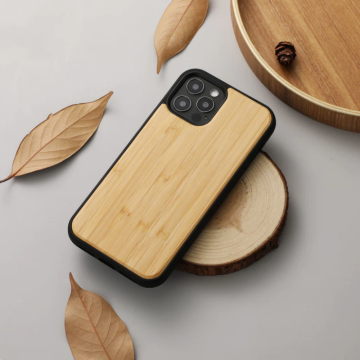 Infostyle Ovitek "Wood" za iPhone 14 Svetlo rjava / PC + TPU silikon
