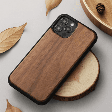 Infostyle Ovitek "Wood" za iPhone 14 Temno rjava / PC + TPU silikon