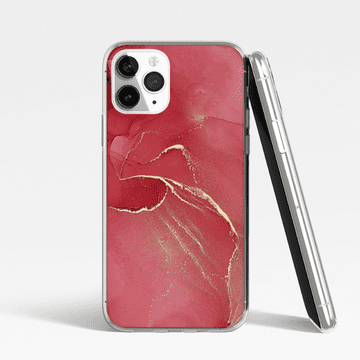 Infostyle Silikonski ovitek "Marble 2" za iPhone 14 Rdeča / TPU silikon