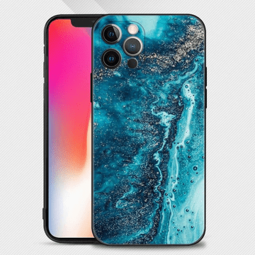 Infostyle Silikonski ovitek "Marble 2" za iPhone 14 Temno modra / TPU silikon