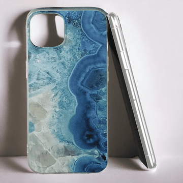 Infostyle Silikonski ovitek "Marble 2" za iPhone 14 Modra / TPU silikon