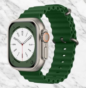 Infostyle Silikonski pašček Techsuit za Apple Watch 38/40/41mm Temno zelena